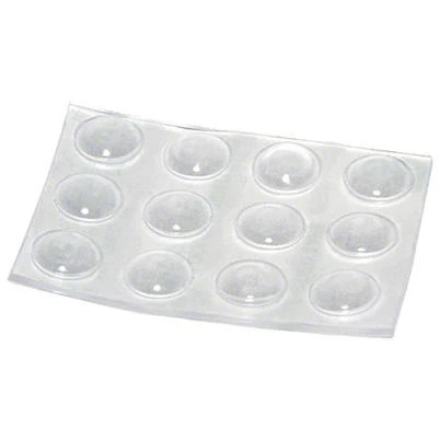 Vinyl Bumpers, Self-Adhesive, Clear, Round, 3/8-In., 12-Pk.