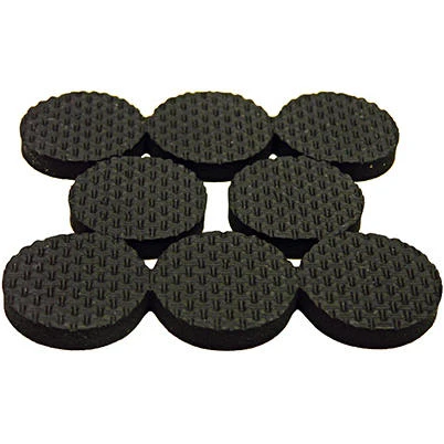 Surface Grip Pads, Self-Adhesive, Black, Round, 1-In., 16-Pk.