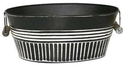 Metal Basin Planter, Charcoal, 14-In.