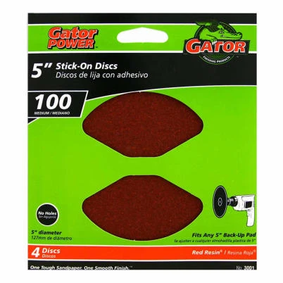 Sanding Discs, Aluminum Oxide, 100-Grit, 5 In., 4-Pk.