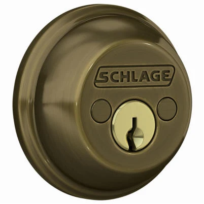 Double-Cylinder Deadbolt Lock, Antique Brass