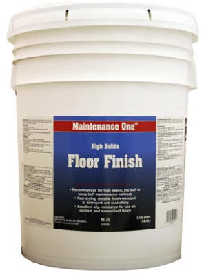 High Solids Floor Finish, 5 Gallons - Durable High Gloss Shine
