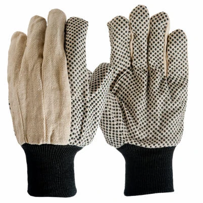 Cotton Canvas Gloves, Dotted, Men's L, 3-Pk.