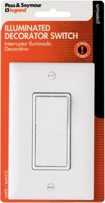 Pass & Seymour 3-Way Premium Decorator Lighted Quiet Switch, White