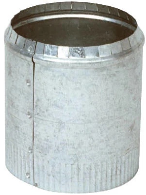 HVAC Duct Pipe Top Collar, Crimped, Galvanized, 30 Gauge, 3 In.