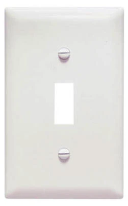 Pass & Seymour Wall Plate, 1-Gang, Single Toggle, Urea, White