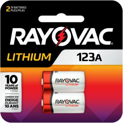 123A Lithium Batteries, 2 Pack