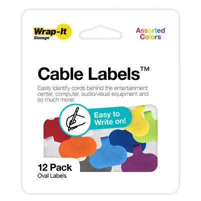 WRAP-IT CORD ID LABELS 12PK