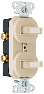 Pass & Seymour Ivory 2-Single-Pole Combo Switch