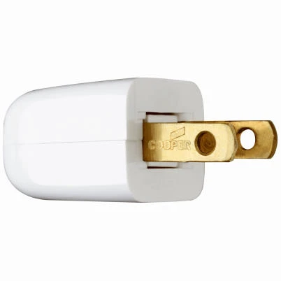 Pass & Seymour Non-Polarized Quick Plug, White, 6A, 125-Volt, 2-Pk.