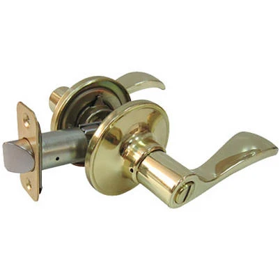 Reversible Naples Privacy Lever Lockset In Polished Brass - Model Lye701bz