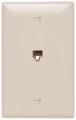 Pass & Seymour 1-Gang Modular Telephone Jack Wall Plate, Light Almond