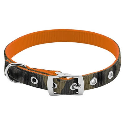 Reversible Dog Collar, Camo/orange, 1" X 20 To 24-inches, Large