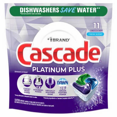 Platinum Plus ActionPacs Dishwasher Detergent Pods, Fresh Scent, 9-Ct.