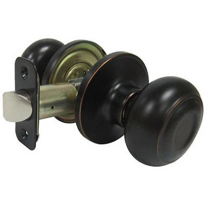 Verona Fancy Mushroom Passage Knob Set In Aged Bronze With Adjustable Latch
