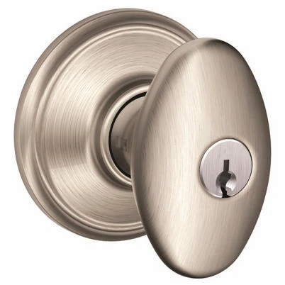 Satin Nickel Siena Egg Knob Design Entry Lockset