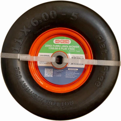 11x6.00-5 ZT Flat Free Zero-Turn Lawn Mower Tire Assembly, Smooth Tread