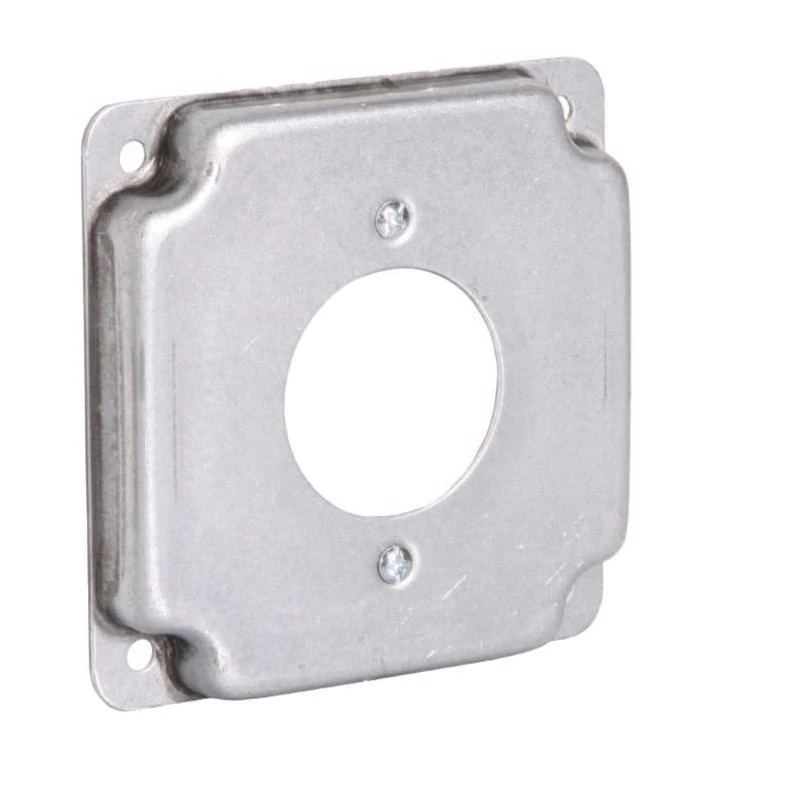 Industrial 4" x 4" Galvanized Steel Work Cover – 1‑Gang Square Plate