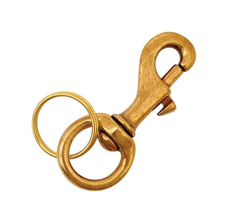 Hy-Ko 2GO Brass Gold Bolt Snap Key Ring