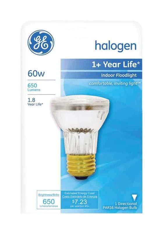 GE Edison 60 watts PAR16 Halogen Bulb 650 lumens White 1 pk Floodlight