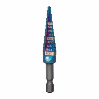Mach-Blue 13-Step Drill Bit, 1/8 - 1/2 In.