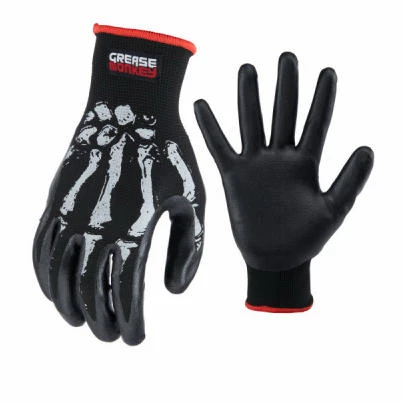 Foam Coated Nitrile Gloves, Bones Design, Men's M