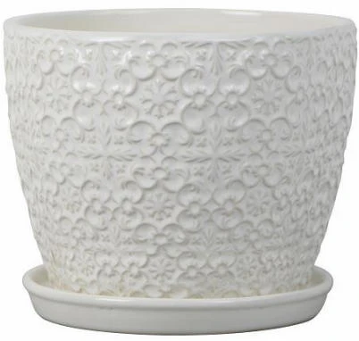8" WHT BELL PLANTER