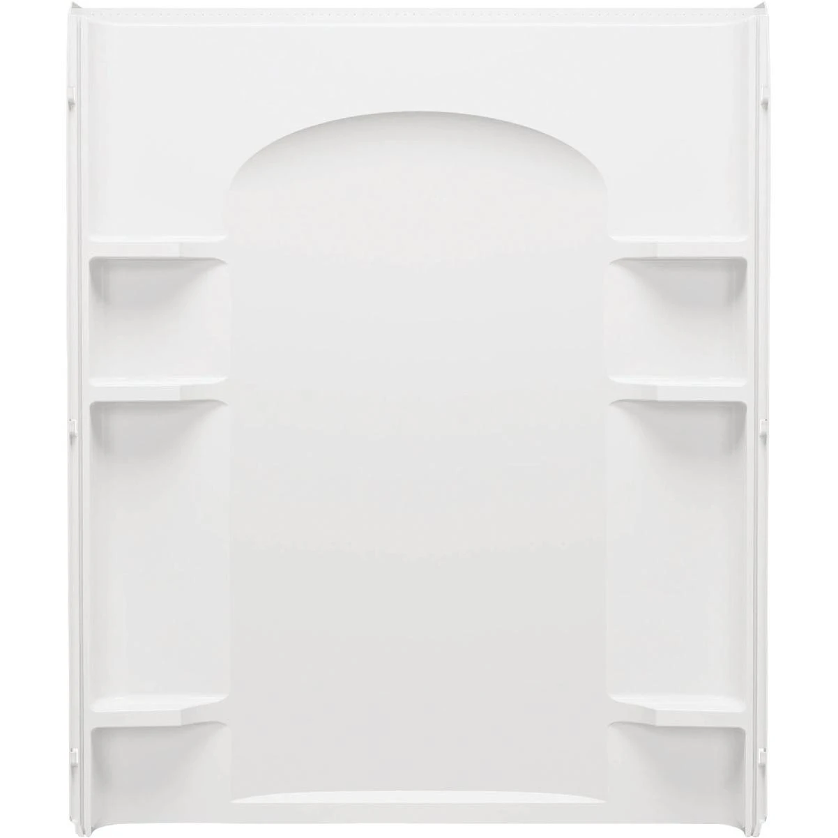 Vikrell High‑Gloss White Shower Back Wall Panel – 72.5" × 60" Alcove‑Fit