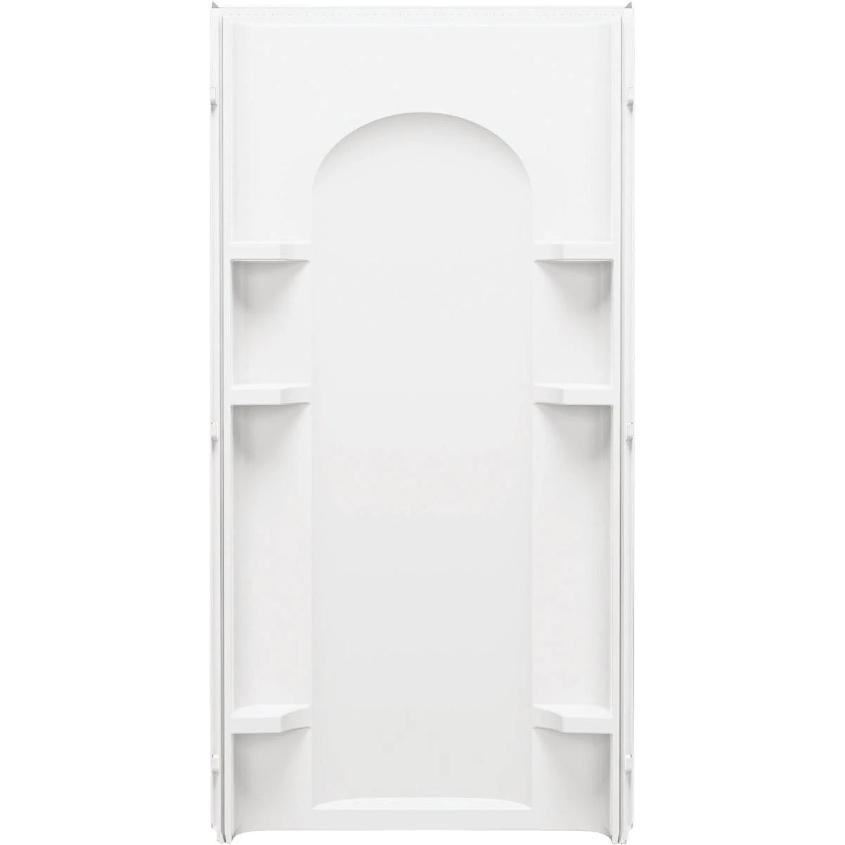 White High‑Gloss Vikrell Shower Back Wall – 72½" × 36" Alcove Panel