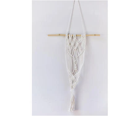 Primitive Planters Large Antique White Macrame Wall Planter Hanger