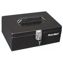 Locking Cash Box, Steel, 4" X 10.8" X 7.5" With Removable Tray