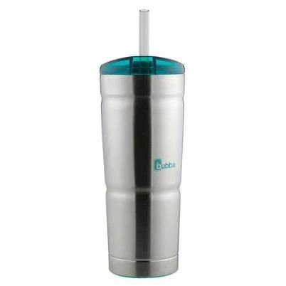 24-ounce Teal Stainless Steel Envy Tumbler With Straw And Silicone Base