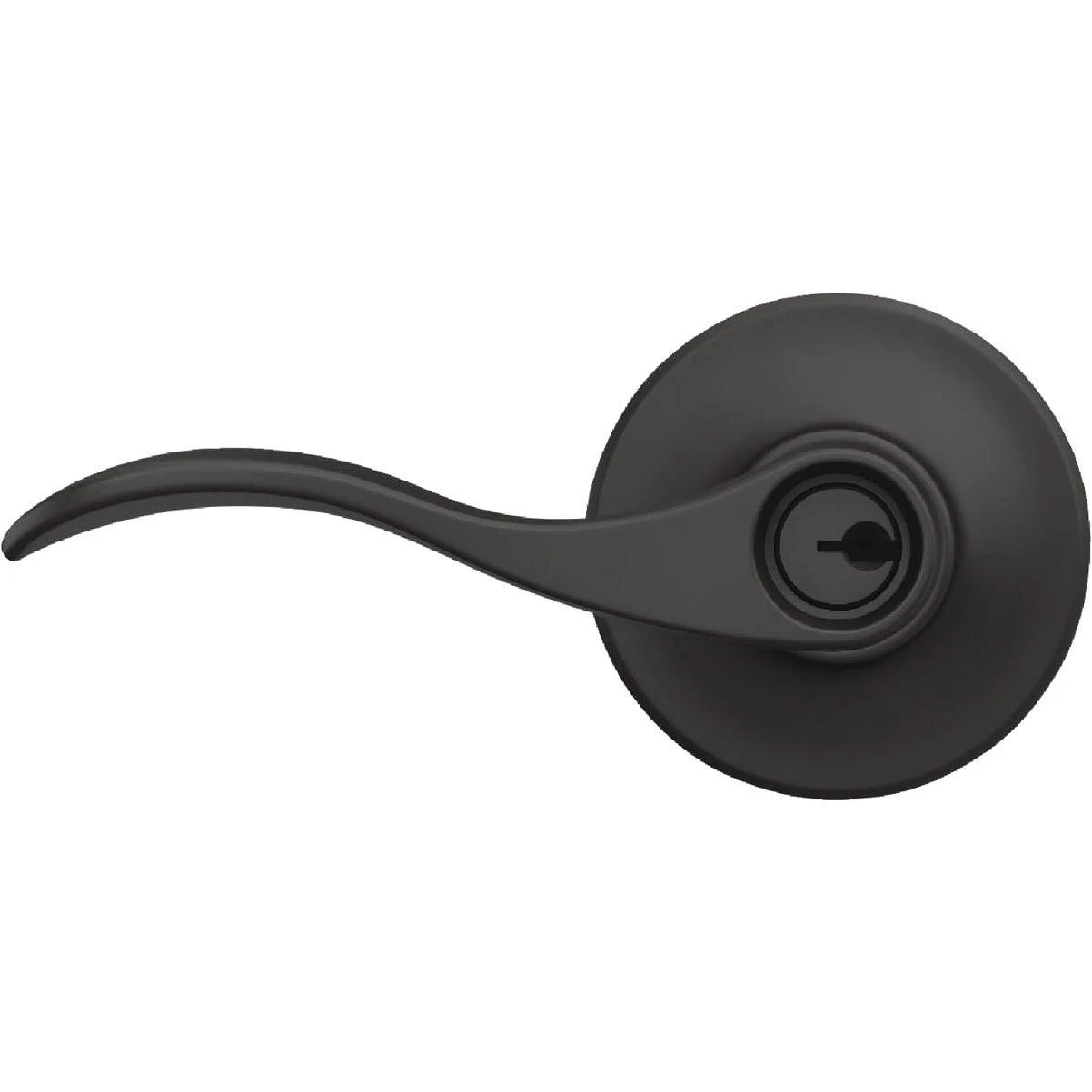 Schlage Accent Matte Black Lever Door Handle – Residential C‑Keyway Entry