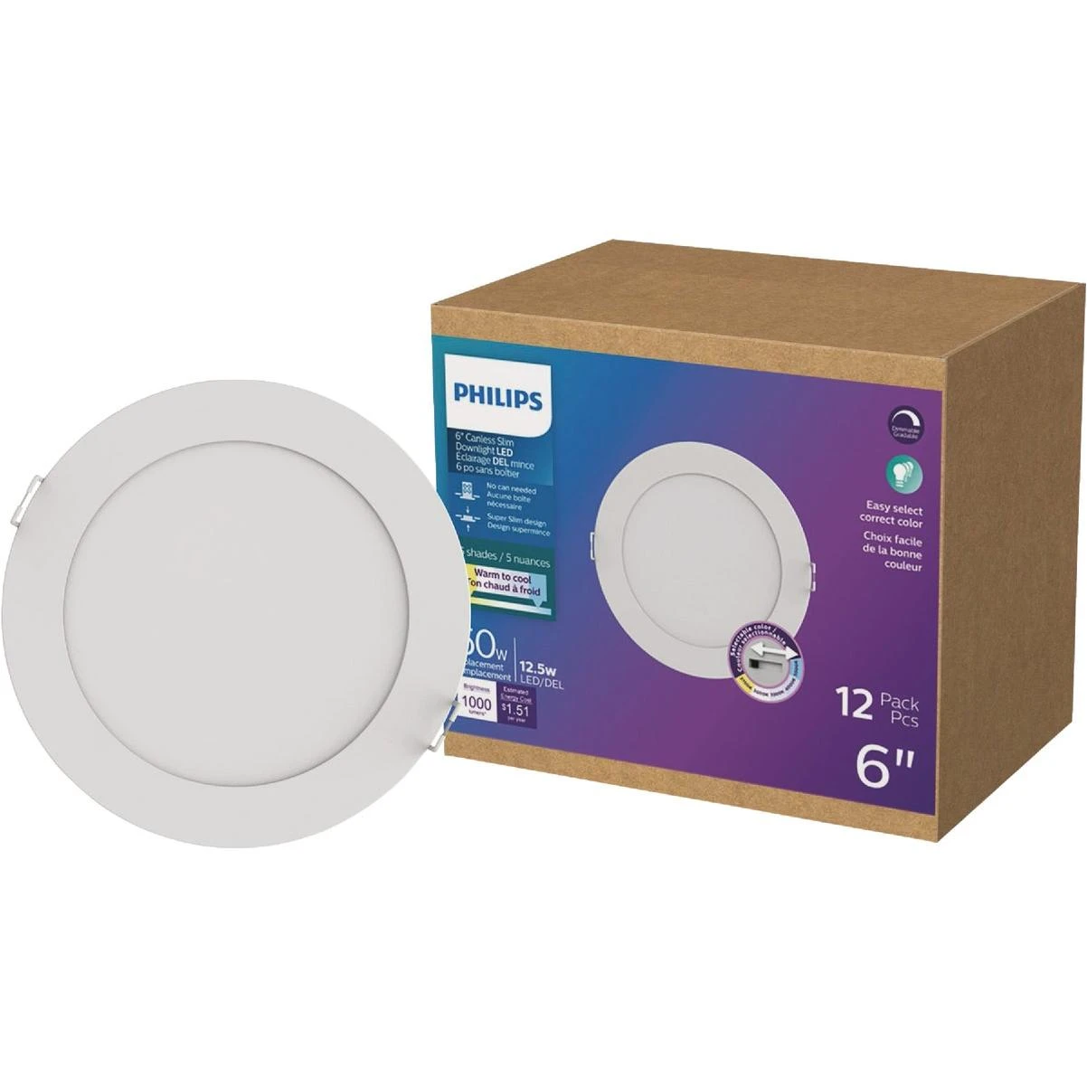 Philips 6 In. 1000 Lm. 5CCT Slim Canless Downlight (12-Pack) | Ivey's ...