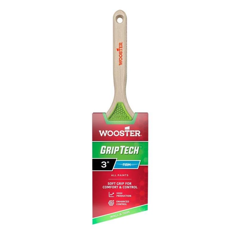 Wooster GripTech Series 5401-3 3‑Inch Angle Paint Brush with Polyester Bristles