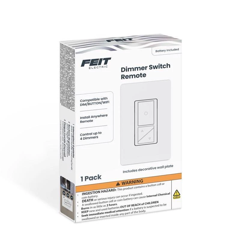 Feit Smart Paddle Dimmer Switch – 200W White Wi‑Fi Controlled (1‑Pack)