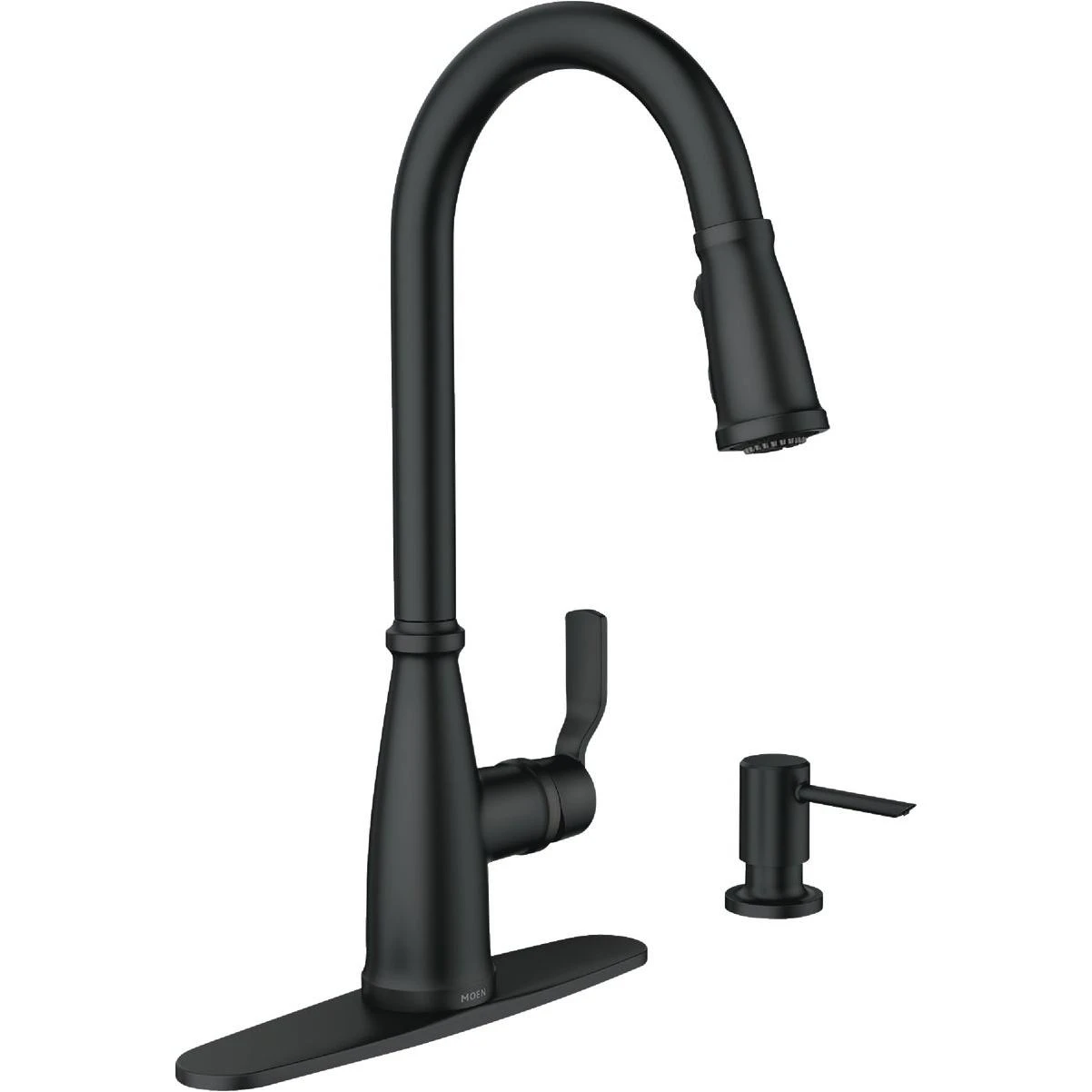 Moen Nolia Matte Black Pull‑Down Kitchen Faucet – 1‑Handle, High‑Arc, 1.5 GPM