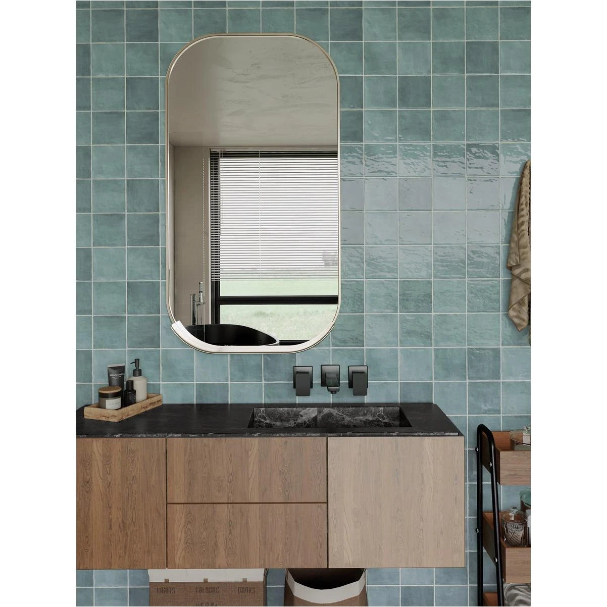 Emser Antigo Mist 5×5 Pressed‑Edge Ceramic Tile – Square Pattern