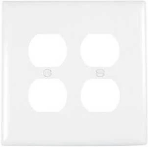 Pass & Seymour 2-Gang Double Duplex Nylon Wall Plate, White