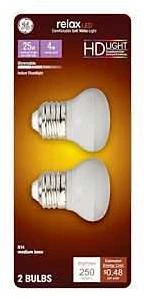 GE 46961 LED Bulb, R16 Lamp, 40 W Equivalent, Medium Lamp Base, Dimmable, Warm White, 2700 K Color Temp