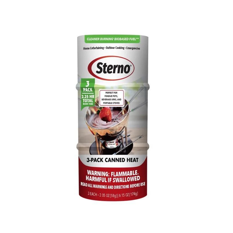 Sterno 2.5‑oz Ethanol Cooking Fuel – 45‑Minute Burn, Pack of 3