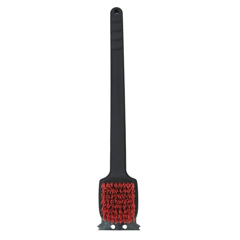 Grill Brush, Red Nylon Bristles, 18 In. Plastic Handle Grill Brush, Red Nylon Bristles, 18 In. Plastic Handle