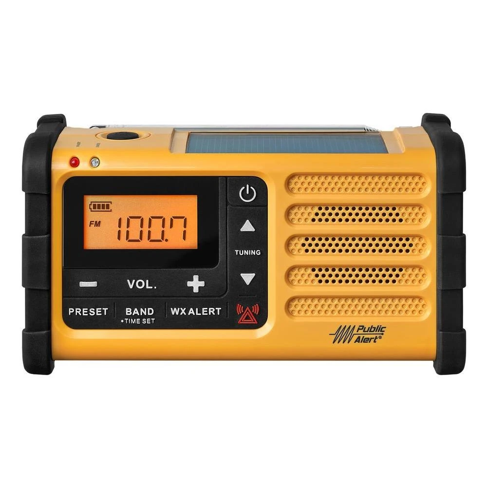 Solar-Powered Hand Crank AM/FM Emergency Alert Radio with NOAA Weather Alerts