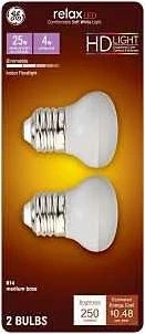 GE 46960 LED Bulb, R14 Lamp, 25 W Equivalent, Medium Lamp Base, Dimmable, 2700 K Color Temp