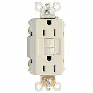 Legrand radiant Series 1597LA3PKCC4 GFCI Duplex Receptacle, Nylon, Light Almond, 2-Pole, 15 A, 125 VAC, 3-Wire