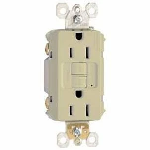 Legrand radiant Series 1597I3PKCC4 GFCI Duplex Receptacle, Nylon, Ivory, 2-Pole, 15 A, 125 VAC, NEMA: 5-15R