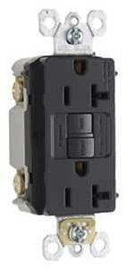 Pass & Seymour GFCI Outlet, Feed Through, Self Testing, 20A, Black