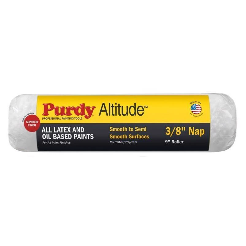 Purdy Altitude 9\" Microfiber Paint Roller Cover – 3/8\" Nap, White (1 Pack)