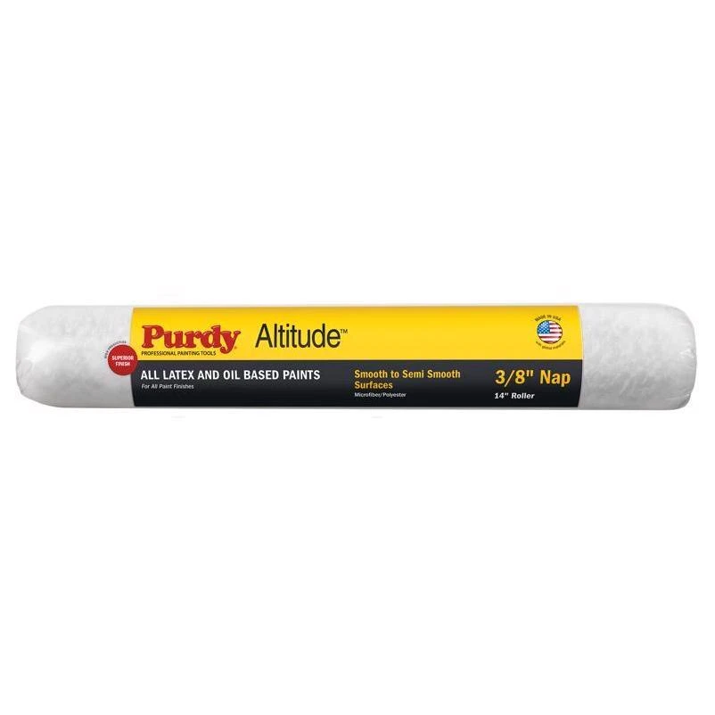 Purdy Altitude 14‑Inch Poly‑Micro Paint Roller Cover – 3/8″ Nap, White, 1‑Pack