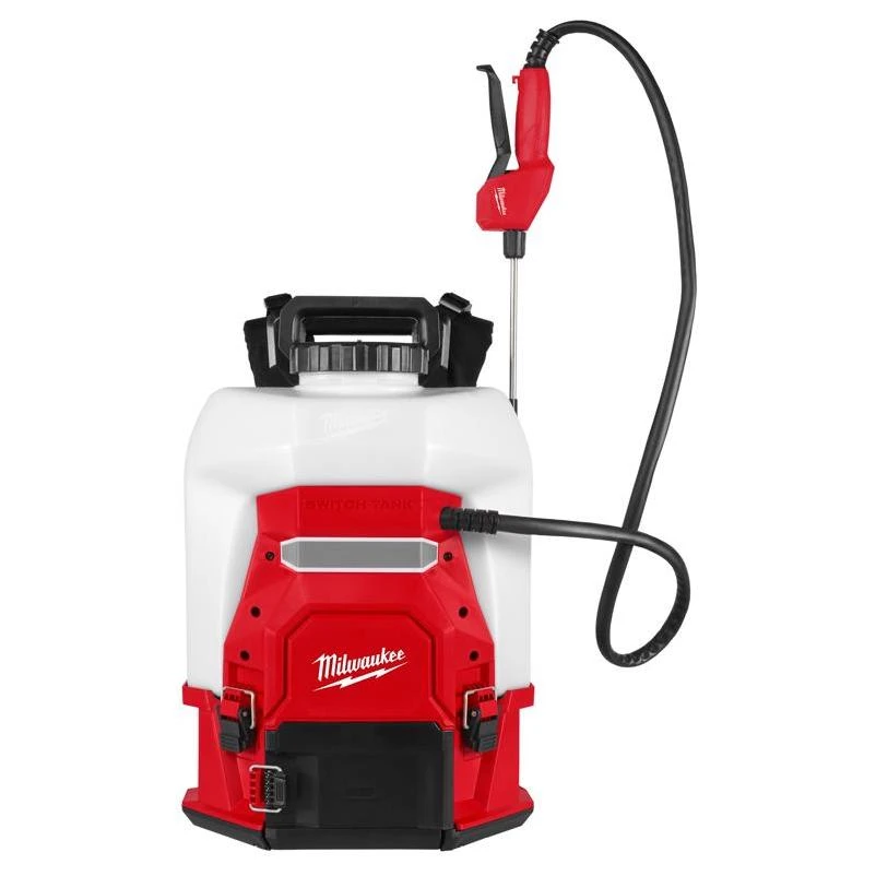 Milwaukee M18 Cordless 4‑Gal Backpack Sprayer Kit – HDPE & Stainless Steel, Dual‑Cone Nozzle, 48‑in Hose